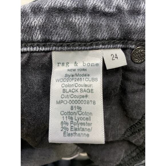Rag & Bone 'Cate' Grey Cotton Skinny Denim Jean Size 24 - Picture 4 of 4